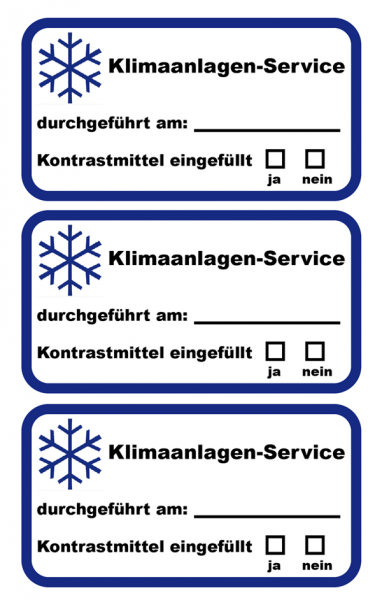 Aufkleber Klimaanlagen Service
